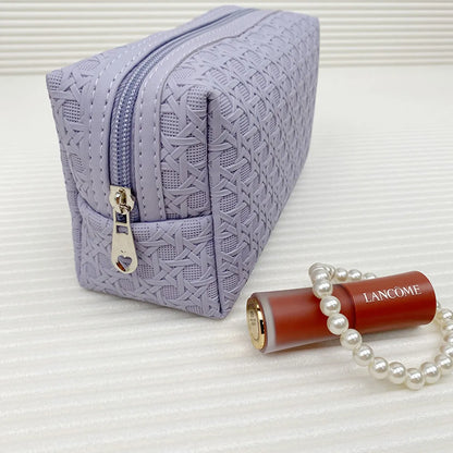 Elegant Solid Color Pvc Square Makeup Bags