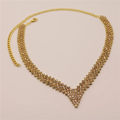 Elegant Solid Color Rhinestone Plating Women'S Necklace