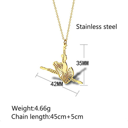 Elegant Solid Color Stainless Steel Irregular Plating Pendant Necklace