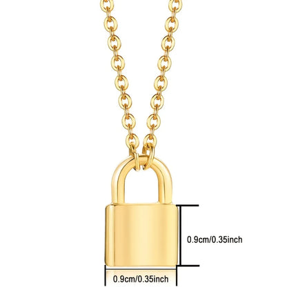 Elegant Solid Color Stainless Steel Plating 18k Gold Plated Pendant Necklace