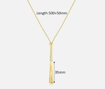 Elegant Solid Color Stainless Steel Plating 18k Gold Plated Pendant Necklace