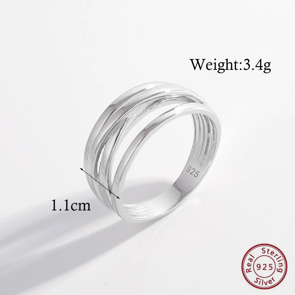 Elegant Solid Color Sterling Silver Plating Inlay Zircon White Gold Plated Rhodium Plated Rings