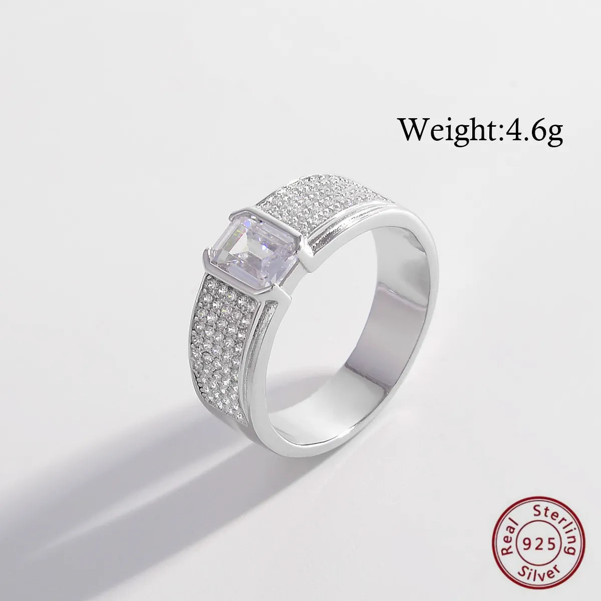 Elegant Solid Color Sterling Silver Plating Inlay Zircon White Gold Plated Rhodium Plated Rings