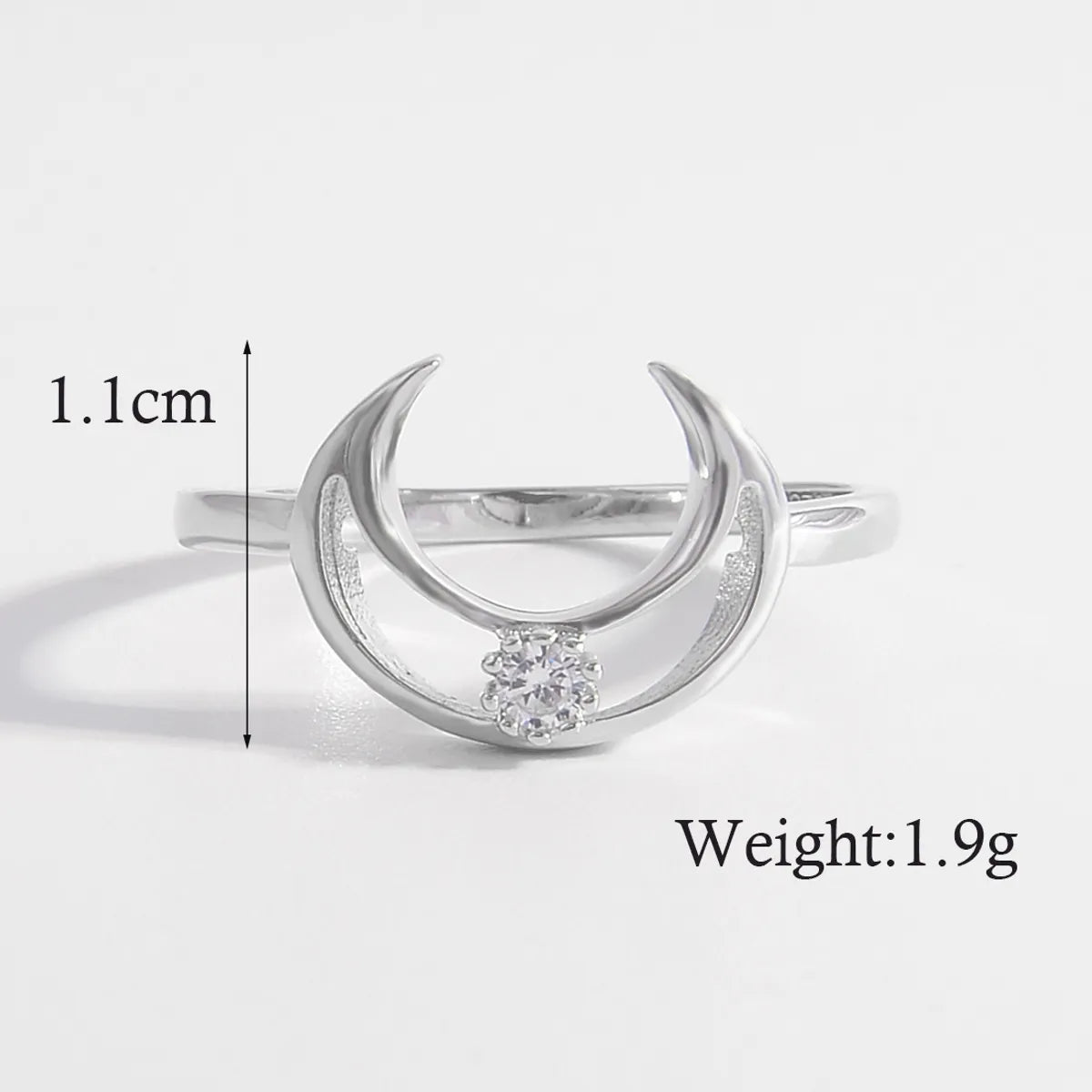 Elegant Solid Color Sterling Silver Plating Inlay Zircon White Gold Plated Rhodium Plated Rings