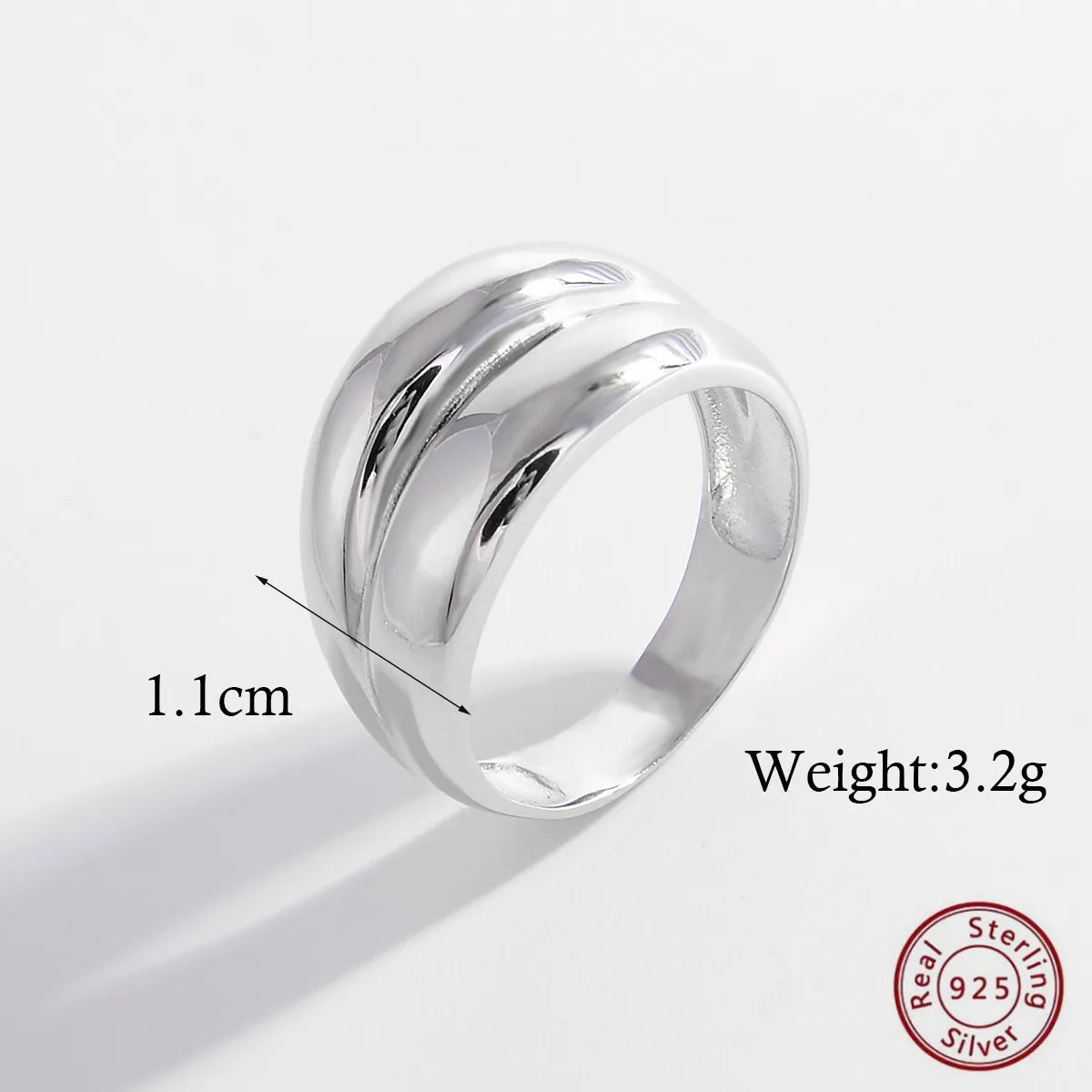 Elegant Solid Color Sterling Silver Plating Inlay Zircon White Gold Plated Rhodium Plated Rings