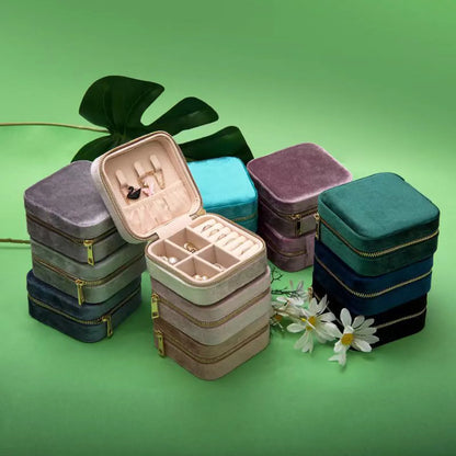 Elegant Solid Color Velvet Jewelry Boxes