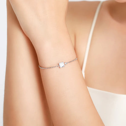 Elegant Square Sterling Silver Plating Inlay Zircon 14k Gold Plated Rhodium Plated Bracelets