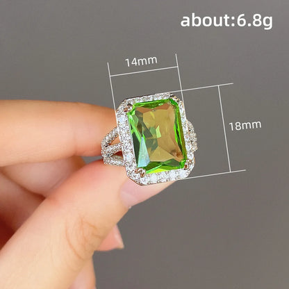 Elegant Square Zircon Copper Wholesale Rings