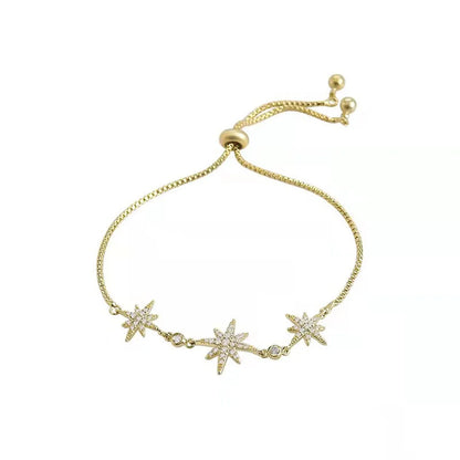 Elegant Star Alloy Plating Inlay Zircon Women'S Bracelets