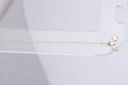 Elegant Star Copper Plating Zircon Ear Line 1 Pair