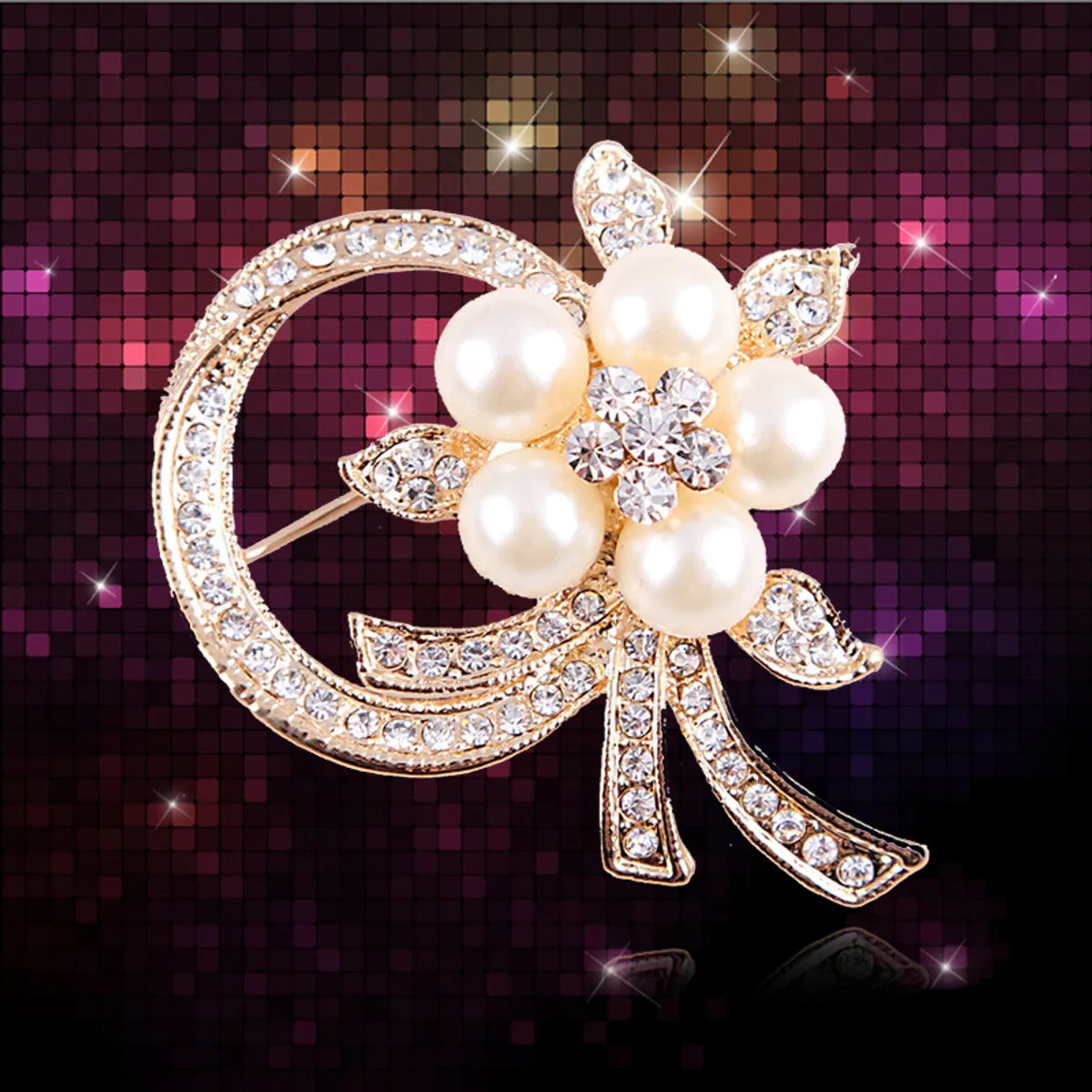 Elegant Star Flower Snowflake Imitation Pearl Alloy Rhinestone Women'S Brooches