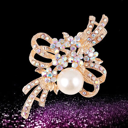 Elegant Star Flower Snowflake Imitation Pearl Alloy Rhinestone Women'S Brooches