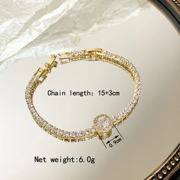 Elegant Star Heart Shape Brass 18k Gold Plated Silver Plated Zircon Bracelets In Bulk