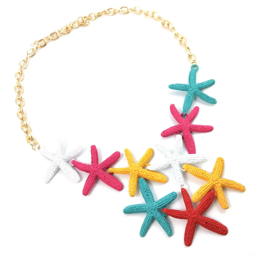 Elegant Starfish Flower Alloy Wholesale Pendant Necklace