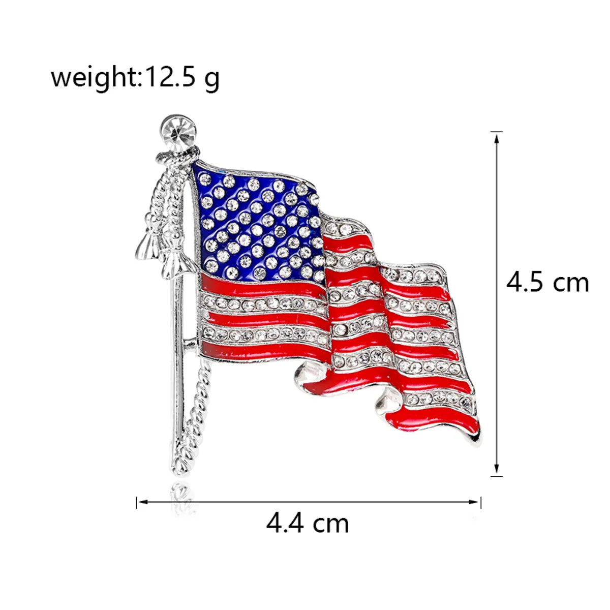 Elegant Streetwear American Flag Alloy Inlay Rhinestones Women'S Brooches