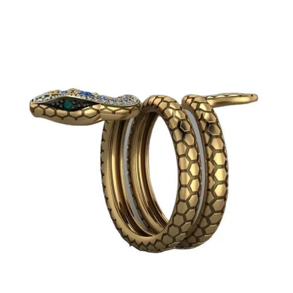 Elegant Streetwear Animal Snake Zircon Metal Wholesale Open Rings