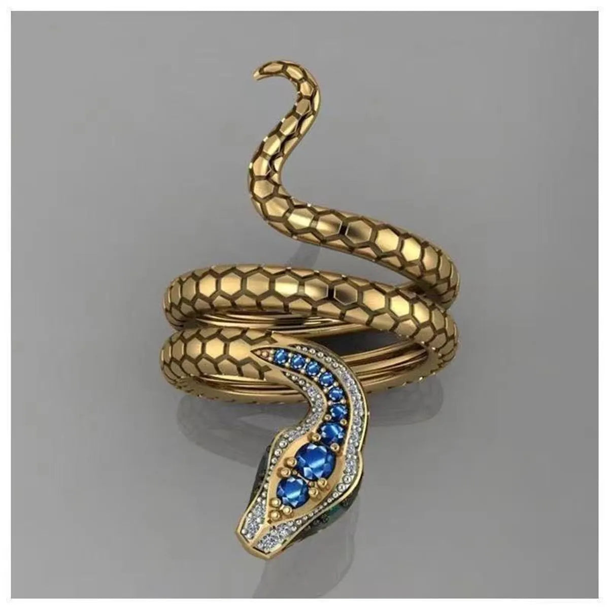 Elegant Streetwear Animal Snake Zircon Metal Wholesale Open Rings