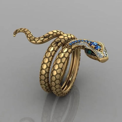 Elegant Streetwear Animal Snake Zircon Metal Wholesale Open Rings