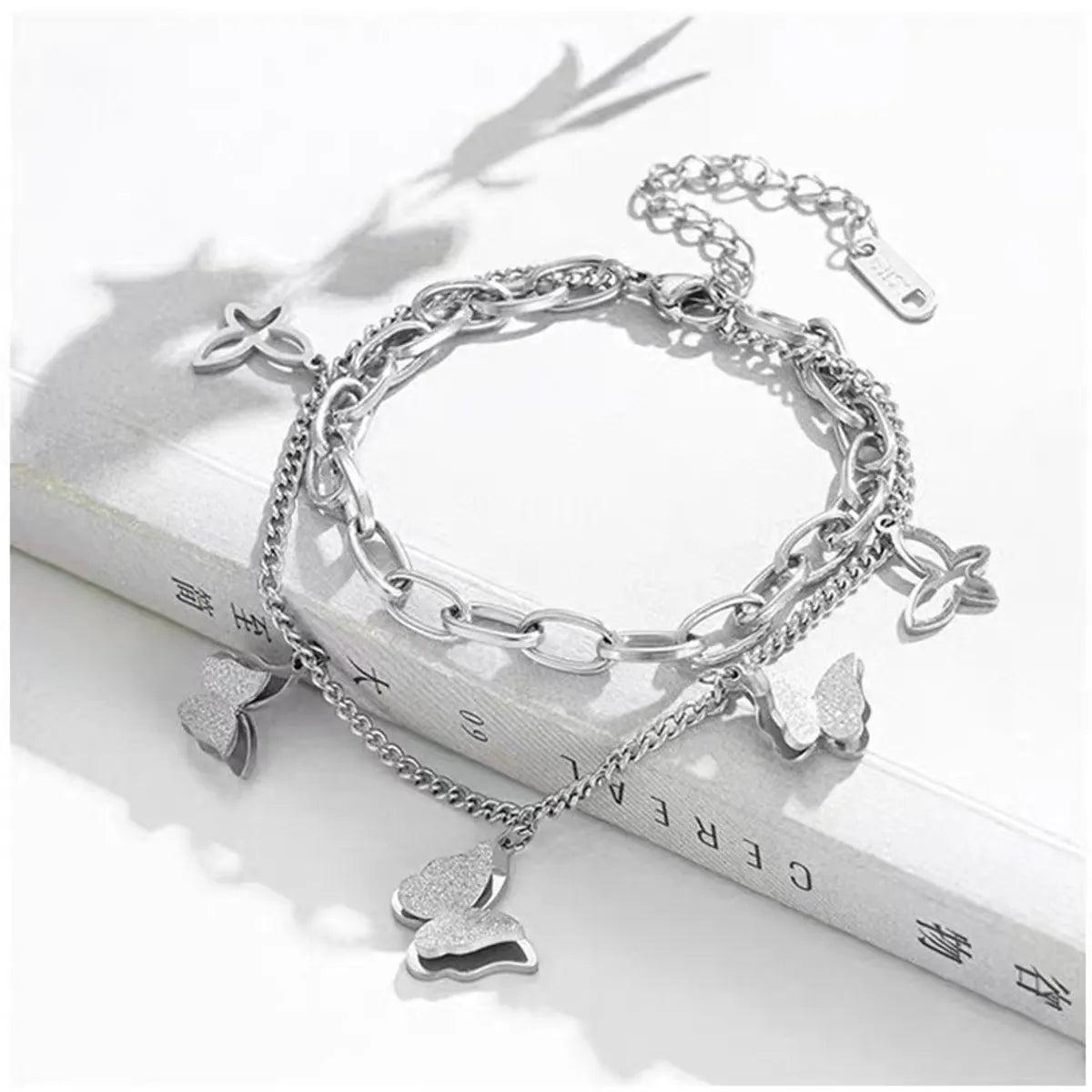 Elegant Streetwear Butterfly Titanium Steel Plating Bracelets