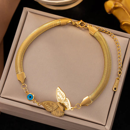 Elegant Streetwear Butterfly Titanium Steel Plating Bracelets