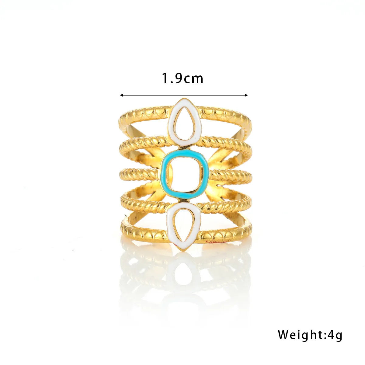 Elegant Streetwear Commute Geometric 304 Stainless Steel 18K Gold Plated Open Rings In Bulk