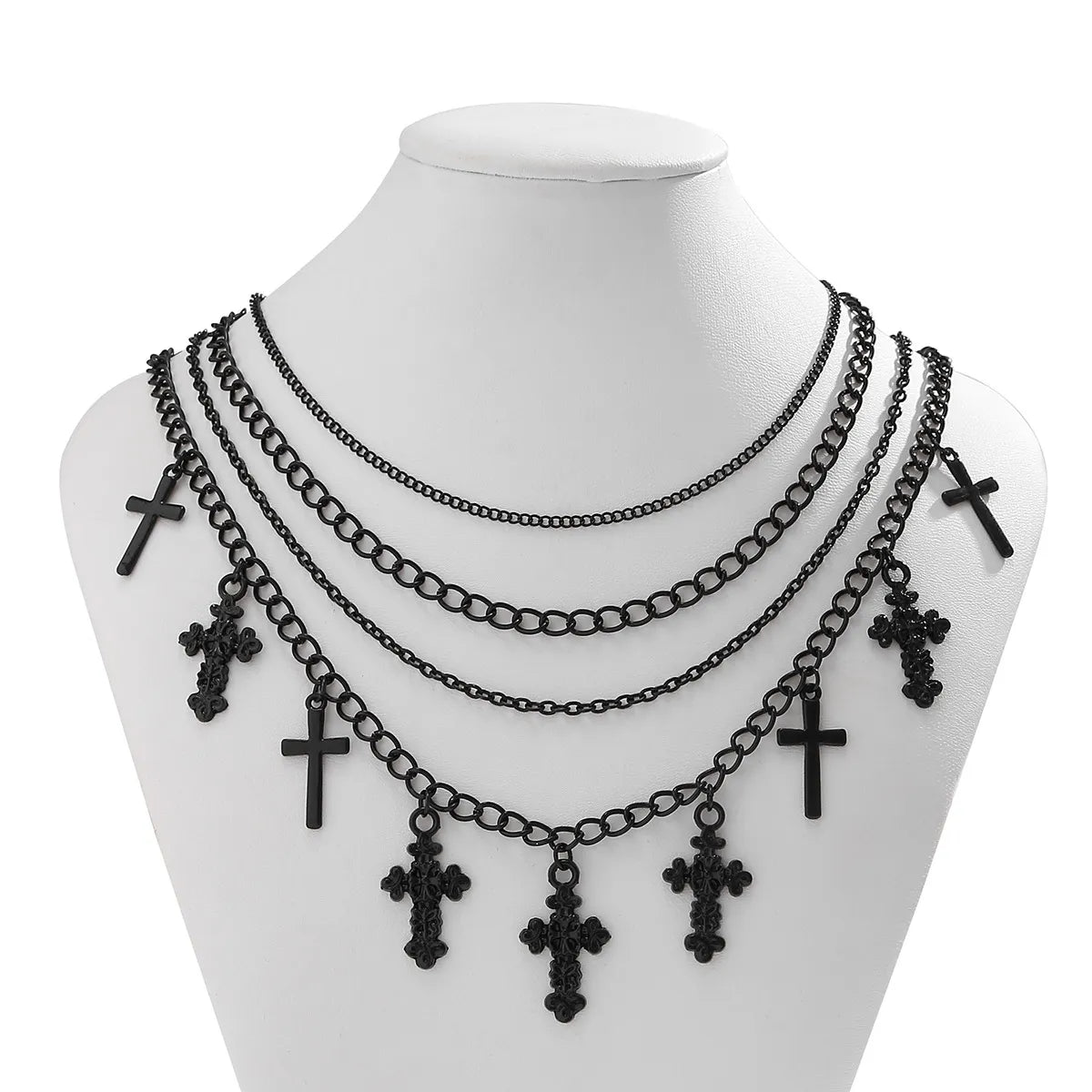 Elegant Streetwear Cross Alloy Iron Wholesale Necklace