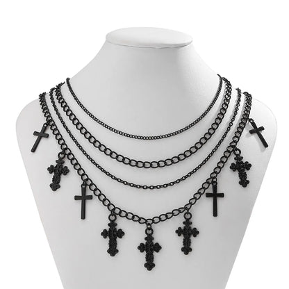 Elegant Streetwear Cross Alloy Iron Wholesale Necklace