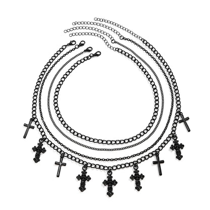 Elegant Streetwear Cross Alloy Iron Wholesale Necklace