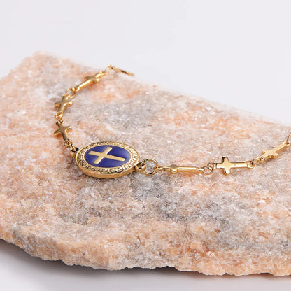 Elegant Streetwear Cross Stainless Steel Plating 18k Gold Plated Bracelets