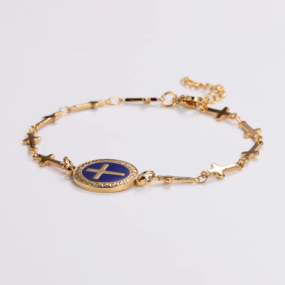 Elegant Streetwear Cross Stainless Steel Plating 18k Gold Plated Bracelets