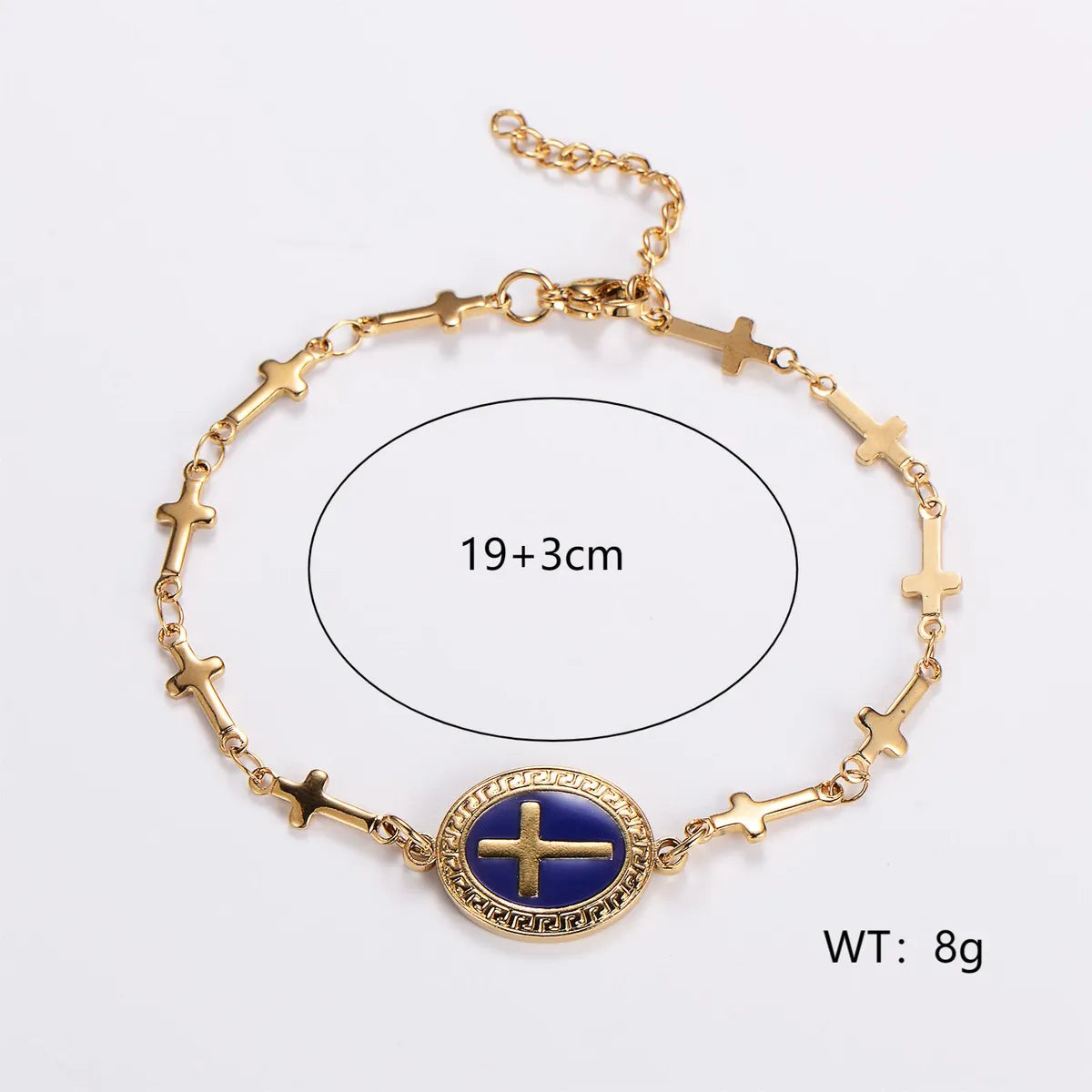 Elegant Streetwear Cross Stainless Steel Plating 18k Gold Plated Bracelets