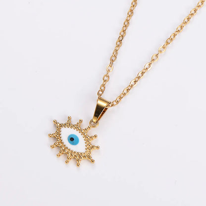 Elegant Streetwear Devil's Eye Stainless Steel Plating 18k Gold Plated Pendant Necklace