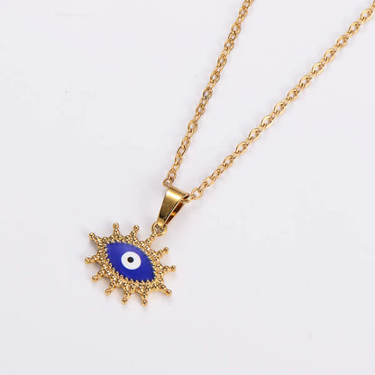 Elegant Streetwear Devil's Eye Stainless Steel Plating 18k Gold Plated Pendant Necklace