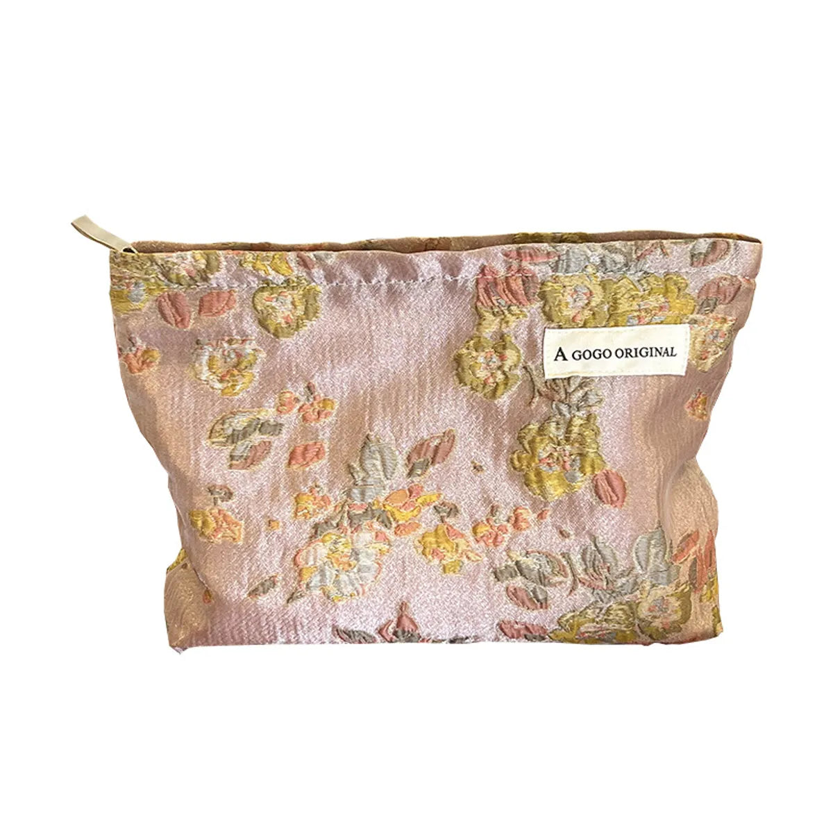 Elegant Streetwear Floral Canvas Square Makeup Bags