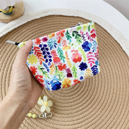 Elegant Streetwear Floral Polyester Square Makeup Bags