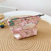 Elegant Streetwear Floral Polyester Square Makeup Bags