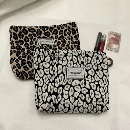 Elegant Streetwear Flower Canvas Square Makeup Bags