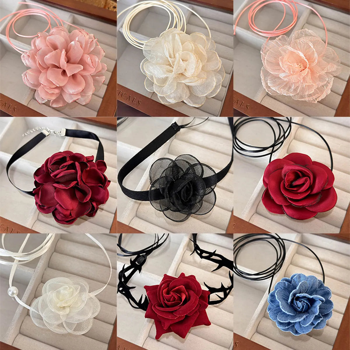 Elegant Streetwear Flower Cloth Wholesale Choker