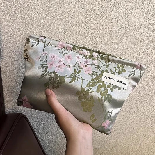 Elegant Streetwear Flower Cotton Square Makeup Bags