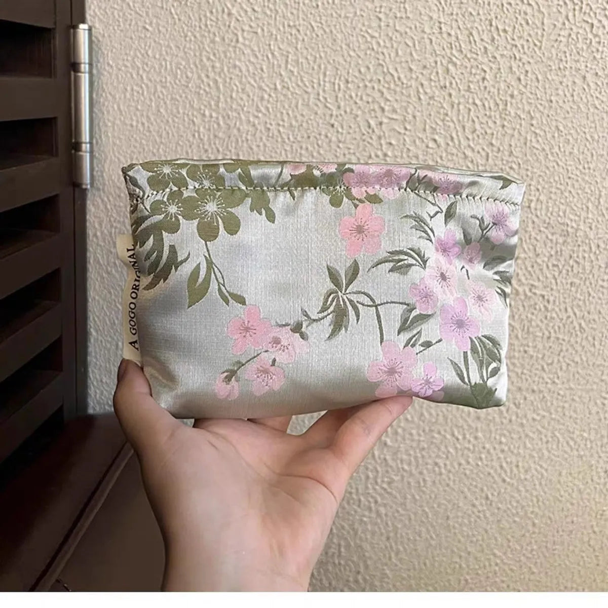 Elegant Streetwear Flower Cotton Square Makeup Bags