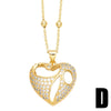 Elegant Streetwear Heart Shape Copper 18k Gold Plated Zircon Pendant Necklace In Bulk