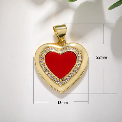 Elegant Streetwear Heart Shape Copper Plating Inlay Zircon Jewelry Accessories