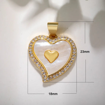 Elegant Streetwear Heart Shape Copper Plating Inlay Zircon Jewelry Accessories