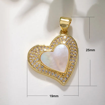 Elegant Streetwear Heart Shape Copper Plating Inlay Zircon Jewelry Accessories