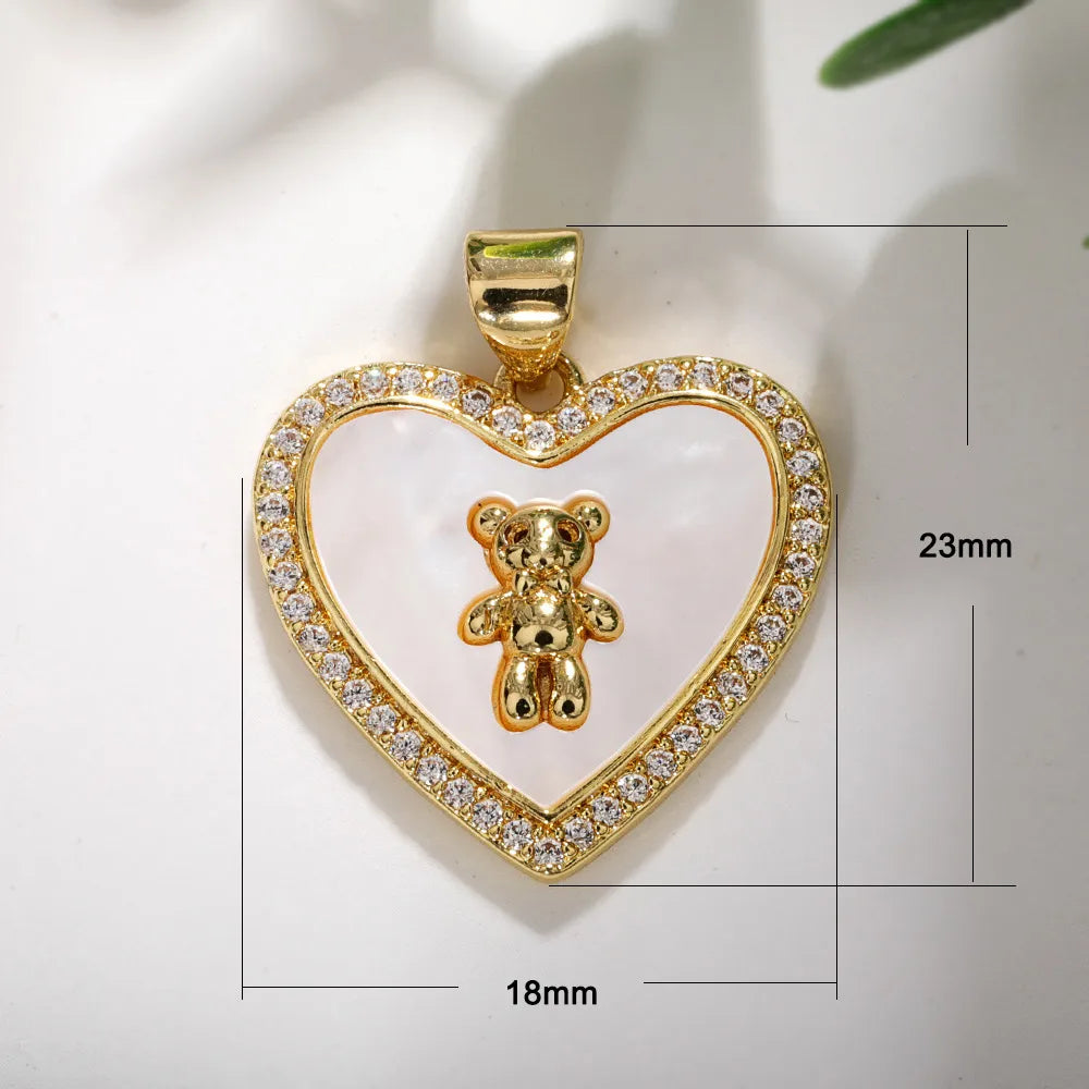 Elegant Streetwear Heart Shape Copper Plating Inlay Zircon Jewelry Accessories