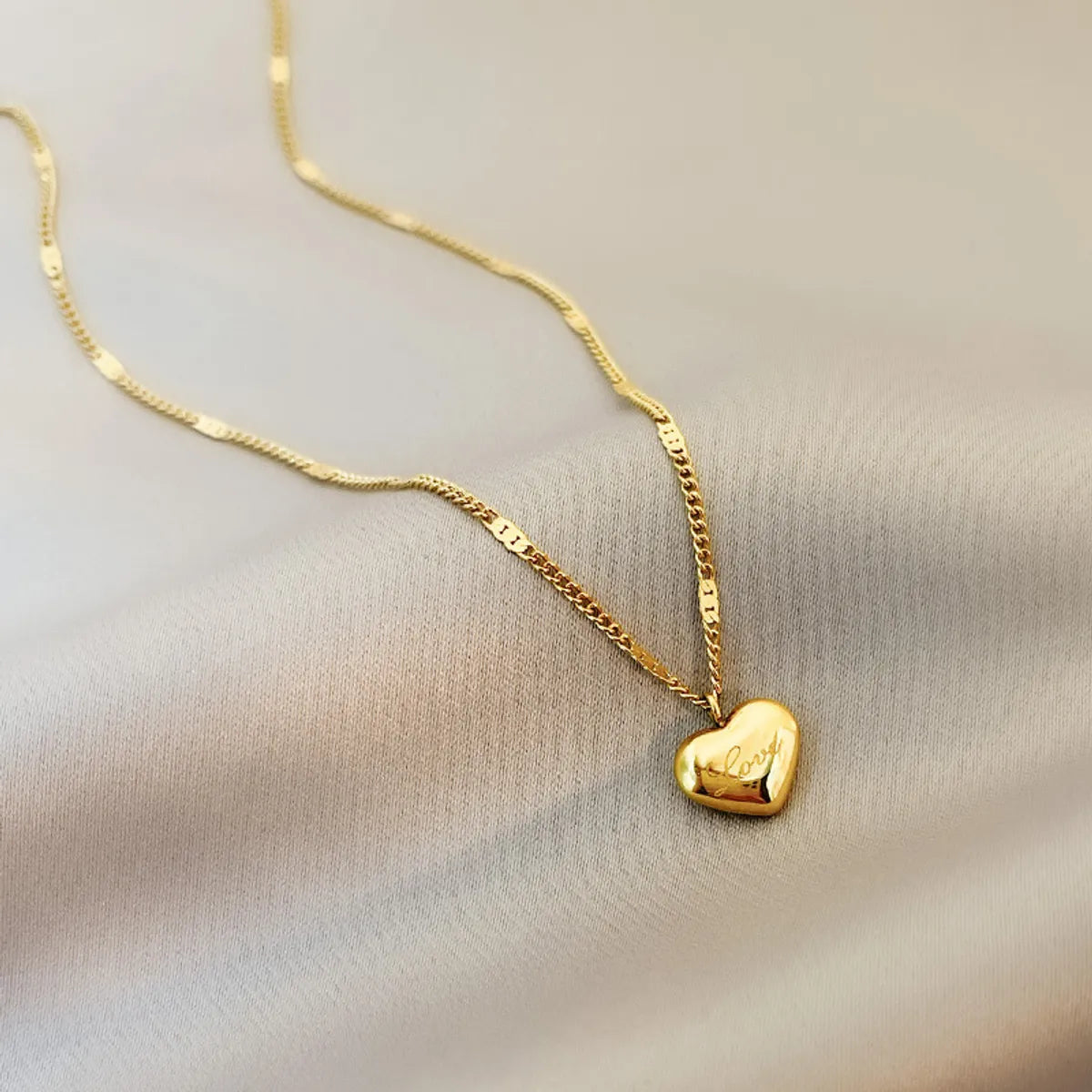 Elegant Streetwear Heart Shape Stainless Steel Titanium Steel Plating Pendant Necklace