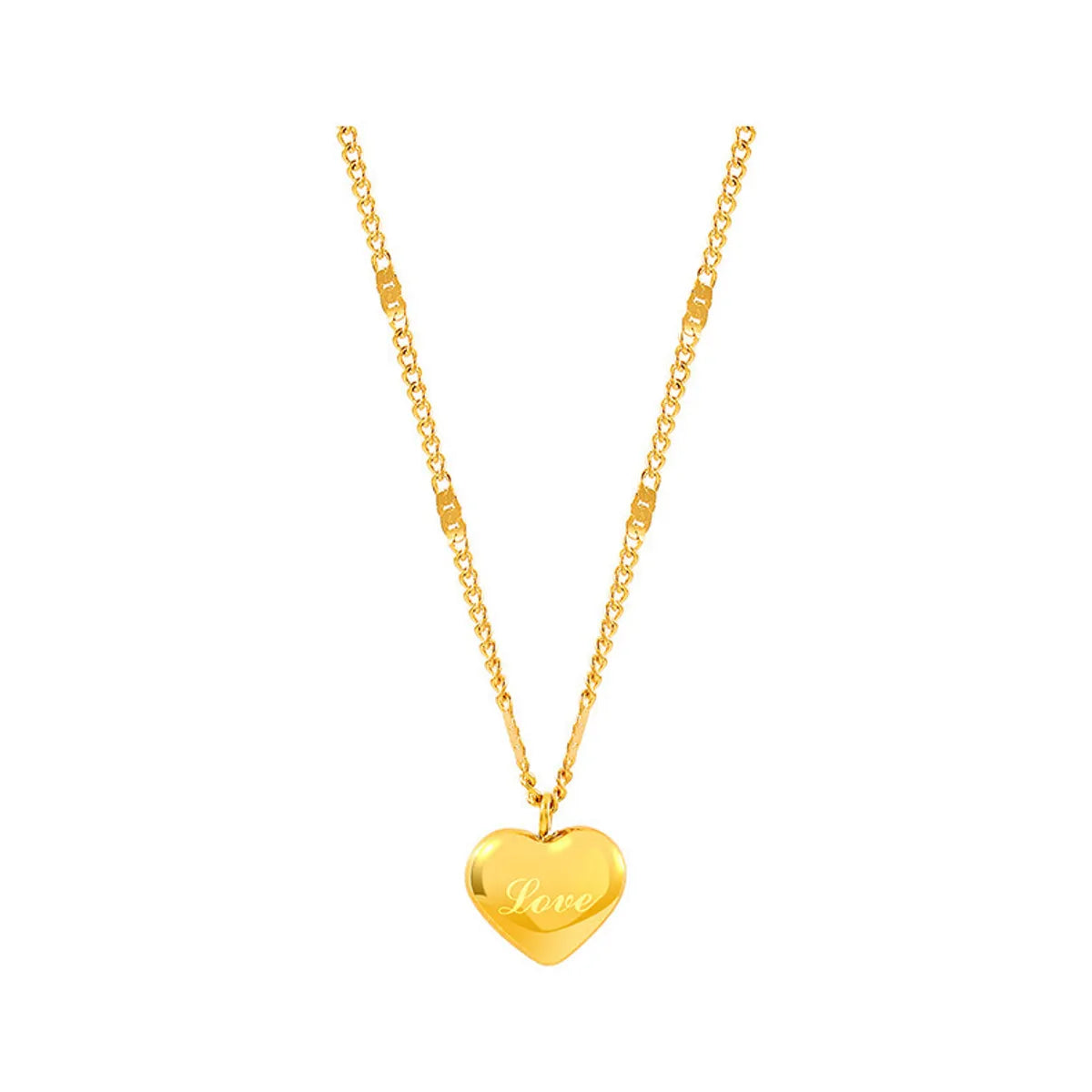 Elegant Streetwear Heart Shape Stainless Steel Titanium Steel Plating Pendant Necklace