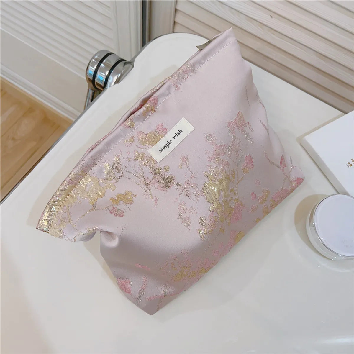 Elegant Streetwear Letter Canvas Square Makeup Bags