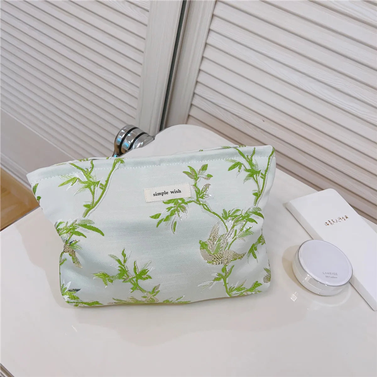 Elegant Streetwear Letter Canvas Square Makeup Bags