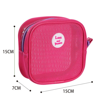 Elegant Streetwear Letter Net Square Makeup Bags